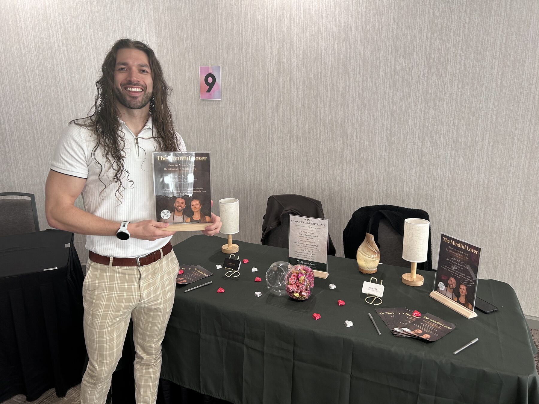 Mario at the Mindful Lover book table