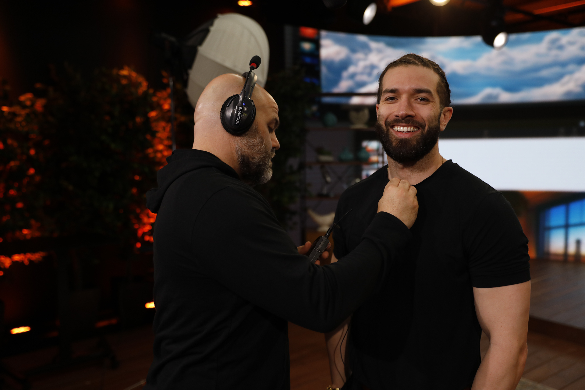 Mario Silot on a studio set with production crew